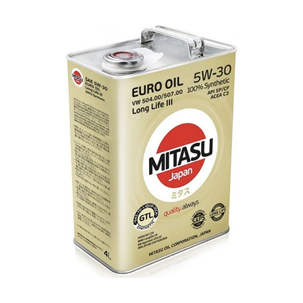 MITASU EURO Oil LL III 5W-30 100% Synthetic Engine Oil